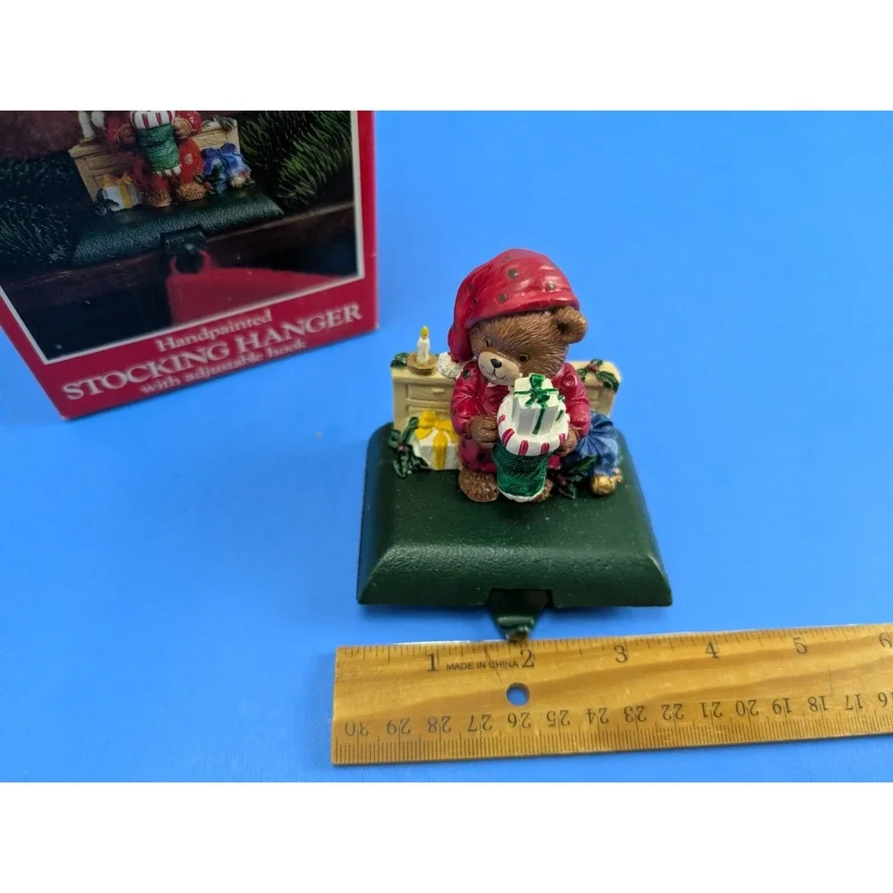 Potpourri Press Vintage Nightcap Teddy Bear Stocking Hanger